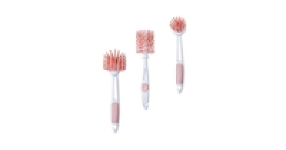 Pink Oval/Glass/Dish Brush Set
