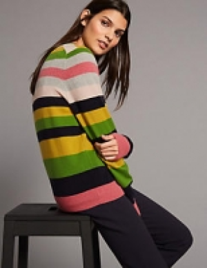 Pure Cashmere Striped Round Neck Jumper 135.00 €
