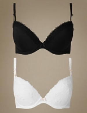2 Pack Embroidered Padded Plunge Bras DD-G 7.29 €