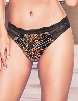 Marks and Spencer  Silk & Lace Printed Brazilian Knickers