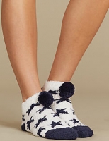 Marks and Spencer  Pom Pom Star Print Slipper Socks