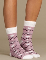 Marks and Spencer  2 Pair Pack Heart Print Bed Socks