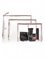 Marks and Spencer  3 Piece Clear Cosmetic Bag Set