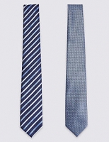 Marks and Spencer  2 Pack Striped & Textured Ties