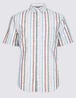 Marks and Spencer  Pure Cotton Striped Shirt with Pocket