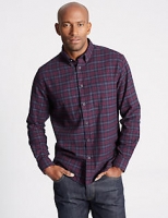 Marks and Spencer  Brushed Cotton Checked Shirt