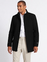 Marks and Spencer  Funnel Neck Coat with Wool