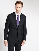 Marks and Spencer  Charcoal Textured Slim Fit Wool Suit