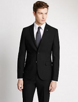 Marks and Spencer  Black Textured Modern Slim Fit Suit