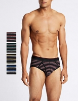 Marks and Spencer  4 Pack Cotton Rich Striped Stretch Briefs