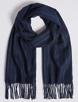 Marks and Spencer  Tonal Pinstripe Wool Woven Scarf