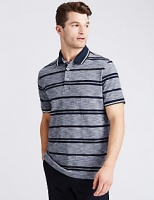 Marks and Spencer  Pure Cotton Striped Polo Shirt