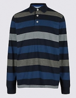 Marks and Spencer  Big & Tall Pure Cotton Striped Rugby Top