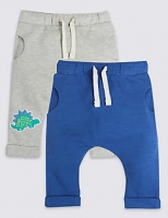 Marks and Spencer  2 Pack Pure Cotton Drawstring Joggers