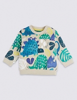 Marks and Spencer  Pure Cotton Dinosaur Print Baby Jumper