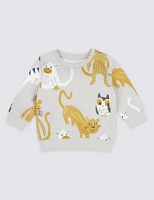 Marks and Spencer  Pure Cotton Animal Print Baby Sweatshirt