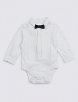 Marks and Spencer  Pure Cotton Mock Tuxedo Baby Bodysuit