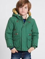Marks and Spencer  Faux Fur Hooded Parka with Stormwear (3 Months - 7 Years)