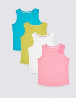 Marks and Spencer  4 Pack Bow Detail Vest Tops