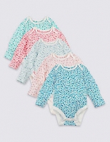 Marks and Spencer  5 Pack Floral Print Pure Cotton Bodysuits