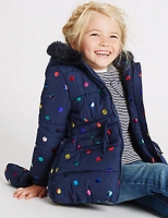 Marks and Spencer  All Over Print Faux Fur Coat with Stormwear (3 Months - 7 Ye