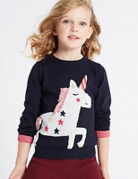 Marks and Spencer  Cotton Rich Unicorn Jumper (3 Months - 6 Years)