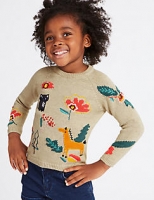Marks and Spencer  Pure Cotton Knitted Applique Jumper (3 Months - 5 Years)
