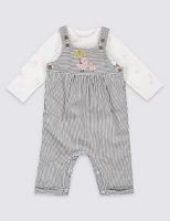 Marks and Spencer  2 Piece Cord Applique Dungaree and Bodysuit