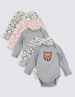 Marks and Spencer  5 Pack Teddy & Friends Pure Cotton Bodysuits