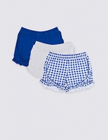 Marks and Spencer  3 Pack Pure Cotton Ruffle Shorts (3-16 Years)