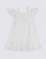 Marks and Spencer  Pure Cotton Pom Pom Dress (3-16 Years)