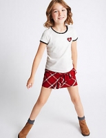 Marks and Spencer  2 Piece Pure Cotton T-Shirt with Skirt Outfit (3-14 Years)