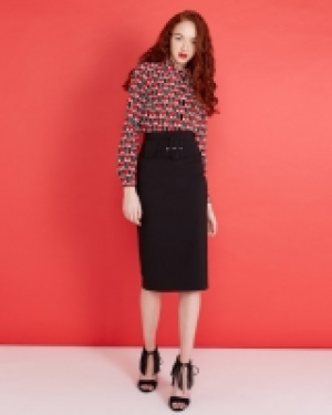 Savida Roxy Midi Waist-Belt Skirt