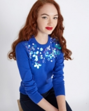 Savida Petal Sequin Flower Jumper
