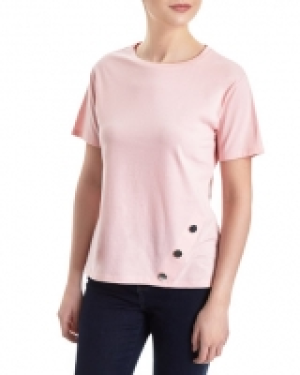 Button Hem T-Shirt