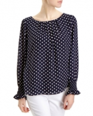 Spot Ruffle Sleeve Top