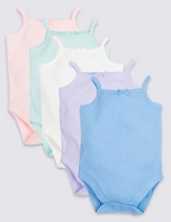 Marks and Spencer  5 Pack Strappy Pure Cotton Bodysuits