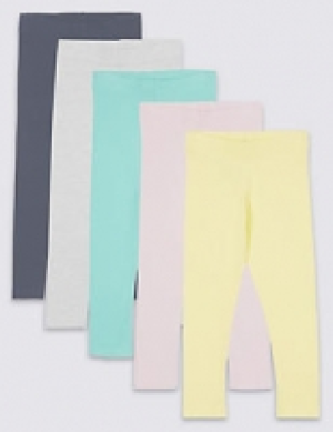 5 Pack Cotton Rich Leggings with Stretch (3 Months - 7 Years 17.50 €