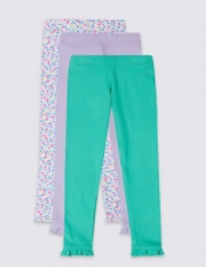 3 Pack Cotton Rich Leggings with Stretch (3 Months - 7 Years 13.50 €