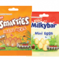 Costcutter  Smarties Choc/Orange Choc Mini Eggs/ Mini Eggs