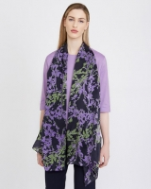 Carolyn Donnelly The Edit Lilac Spray Silk Scarf