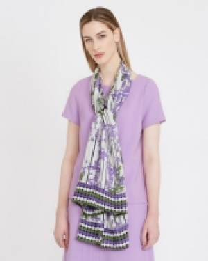 Carolyn Donnelly The Edit Lilac Stripe Silk Scarf