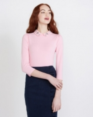 Savida Crystal Collar Peter Pan Top