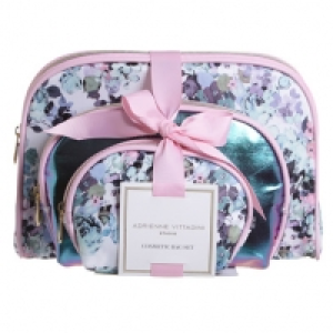 Floral Cosmetic Bag - 3 Piece Set