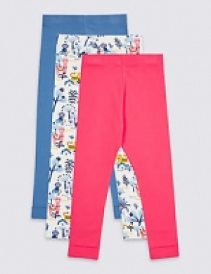 3 Pack Cotton Rich Leggings with Stretch (3 Months - 7 Years 13.50 €