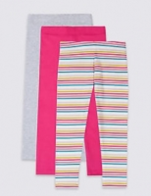 3 Pack Cotton Rich Leggings with Stretch (3 Months - 7 Years 13.50 €