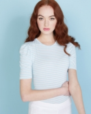Savida Stripe Puff Sleeve T-Shirt 15.00 €