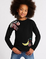Marks and Spencer  Popcorn Sequin Sweatshirt (3-16 Years)