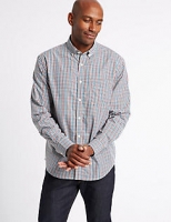 Marks and Spencer  Soft Touch Pure Cotton Multi Gingham Shirt