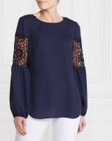 Dunnes Stores  Gallery Lace Insert Sleeve Top